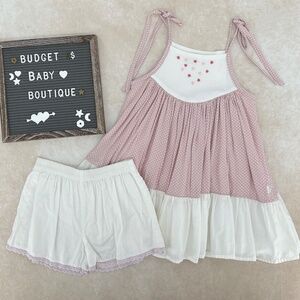 Well Dressed Wolf Pink and White Kids Matching Set